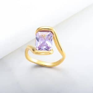 Zircon Non-fading Titanium Steel Ornament Ring