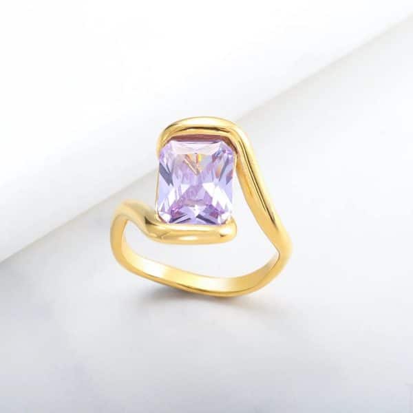 Zircon Non-fading Titanium Steel Ornament Ring