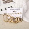 Metallic Element C Type Earring 6-piece Set