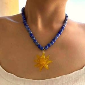 Colored Glaze Beaded Stainless Steel Dopamine Color Indie Necklace