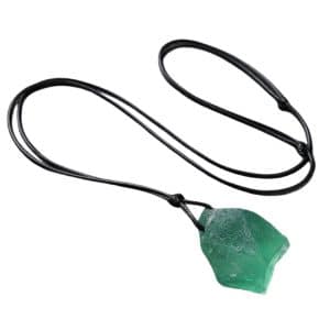 Natural Green Fluorite Pendant Rough Stone Irregular Crystal Necklace