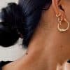 Circle Face Moon Metal Alloy Earrings