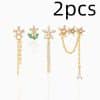 Flower Chain Stud Earrings Set Of Five