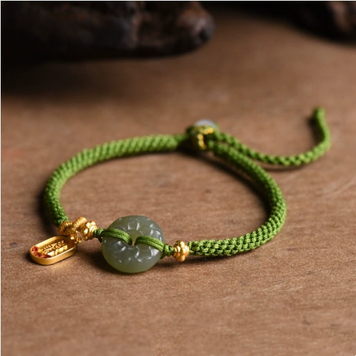 Corn Knot Hetian Jade Safety Buckle Bracelet
