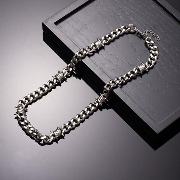 Cuban Link Chain Men Punk Knotted Bracelet Necklace