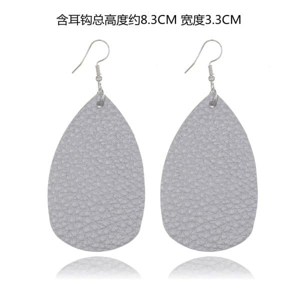 Bucket-shaped Leather Double-sided Water Drop Earrings