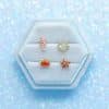 Zircon Earrings 4-piece Set Exquisite And Cute