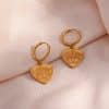 Women's Stainless Steel Heart Devil's Eye Drop Earrings