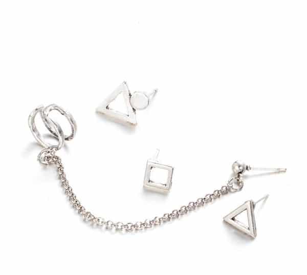 Triangle Retro Multi-pair Earrings Combo Card Set