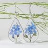 Simple Stylish Water Drop Real Flower Transparent Earrings