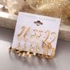 Nine Pairs Of Creative Retro Pearl Ring Earrings Set Summer Beauty