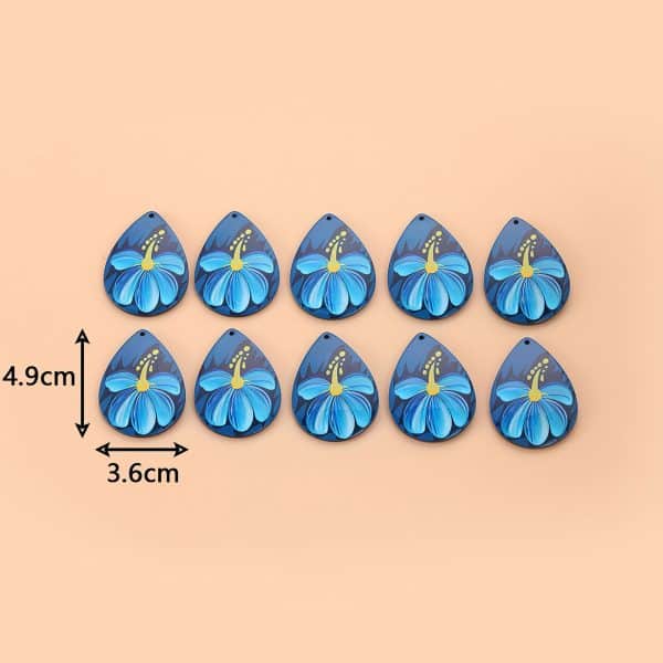 Vintage Drop-shaped Flower Acrylic Earrings
