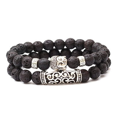 Volcanic Stone Tiger Eye Stone Turquoise Men's Fashion Bracelet Couple