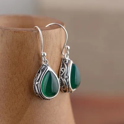Agate Drop-Shaped Fashion Personality Female Earrings