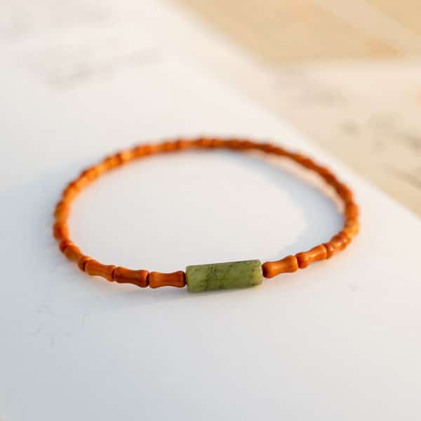 Women's Fine Olive Stone Shoushan Stone Bracelet
