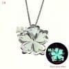 Summer Luminous Flower Necklace Metal Silver Petals Light-emitting Pendant Female