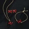 New Butterfly Necklace Jewelry Set