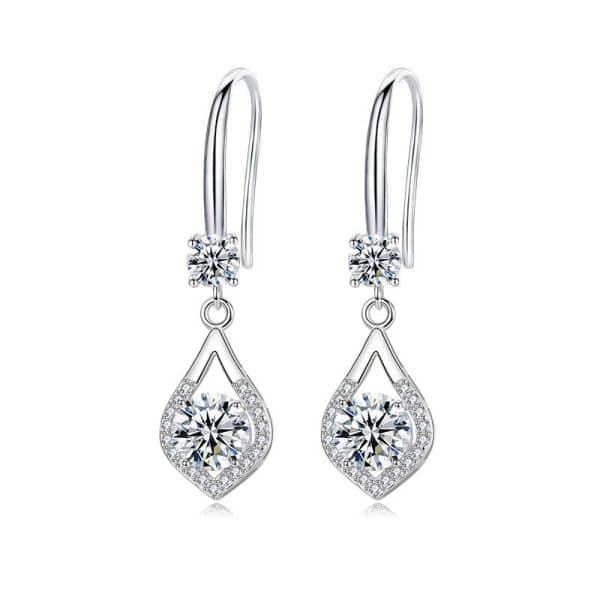 S925 Sterling Silver Water Drop Earrings Mid-length