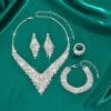 Silver Wedding Jewelry Suit Women's