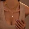 Water Drop Imitation Pearl Tassel Pendant Multi-layer Necklace For Women