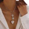 Cold Wind Heart-shaped Alloy Pendant Clavicle Chain