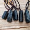 Natural Crystal Black Tourmaline Rough Stone Pendant