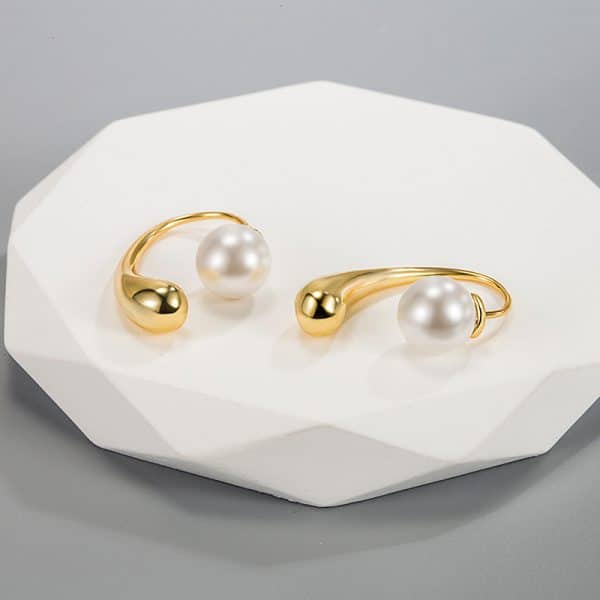 Premium Niche Design Unique Drop Pearl Ear Hooks