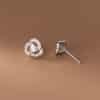 S925 Sterling Silver Diamond Set Trifolium Earrings Female