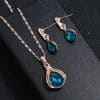 Alloy Water Drop Necklace Earring Jewelry Set