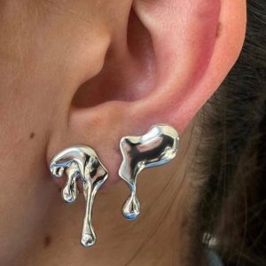 Women's Fashion Irregular Silver Drop Earrings