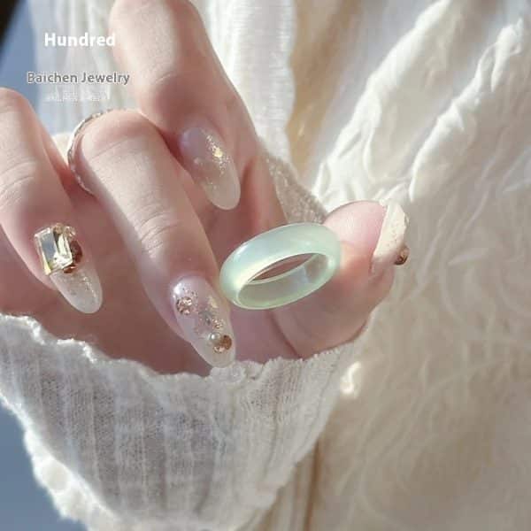 Agate Ring Natural Brazil Handheld Flexible Ring Jade