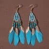 Water Drop Tassel Feather Earrings Female