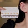 925 Silver Needle Color Geometric Square Oval 6 Six-piece Set Of Earrings