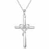 S925 Sterling Silver Cross Frame Pendant Clavicle Chain