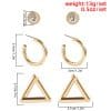 Mix And Match Simple Geometric C-shaped Half Hoop Earrings Set