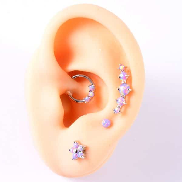 Opal Stud Set Of 4 Purple O Bao Nose Ring Ear Bone Stud