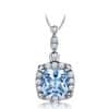 925 Sterling Silver Necklace Sky Blue Topaz Four-Piece Set