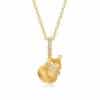 Brushed Calabash Pendent Necklace S925 Silver Plating 10k Gold