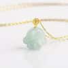 Emerald Light Green Cat's Paw Pendant Cute 18K Gold Buckle Jade Pendant Women's