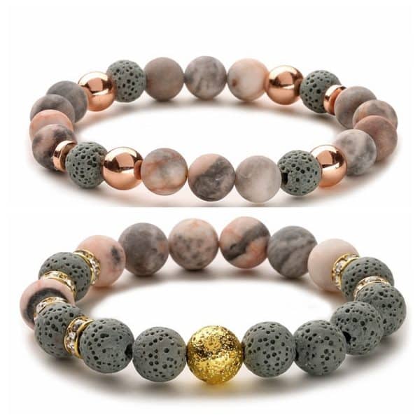 Yoga Energy Lava Volcanic Rock Bead Bracelet