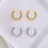 French Micro Set Zircon Hoop Earrings Vintage