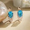 Drop Shaped Emerald Zircon Wedding Earrings