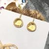 Color Stone Crystal Triangle Eight Color Stone Earrings Copper Micro Inlay