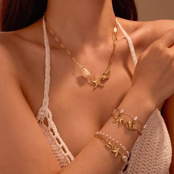 Shell Stainless Steel Necklace Clavicle Chain Jewelry