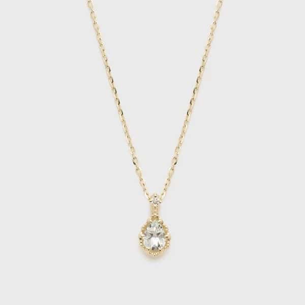 Aquamarine Blue Sky Flower Water Drop Hollow Corrugated Necklace