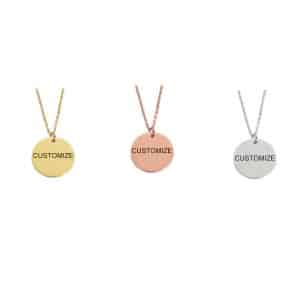 Stainless Steel Geometric Wafer Necklace Pendant