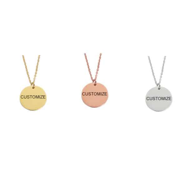 Stainless Steel Geometric Wafer Necklace Pendant