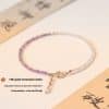 2mm Women's Purple Rattan Beautiful Purple Crystal Bracelet