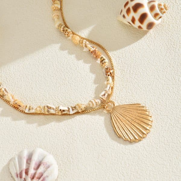 Simple Metal Shell Pendant Temperament Wild Design Conch Clavicle Chain