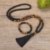 Vintage Versatile Tiger Eye Stone Tassel Sweater Chain